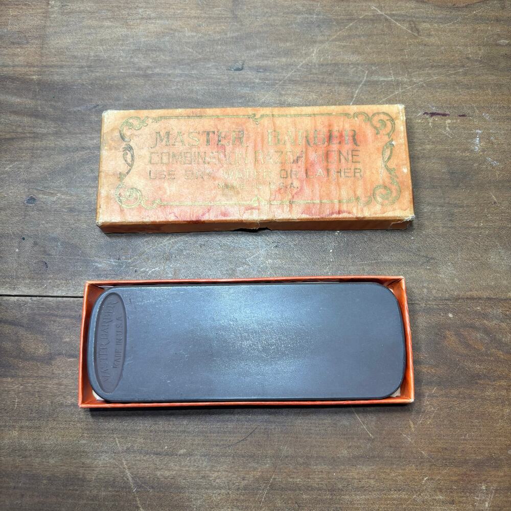 Vintage Master Barber Combination Razor Hone with Box